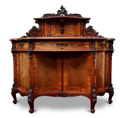 19th Century French Walnut Writing Desk With Marquetry Decoration