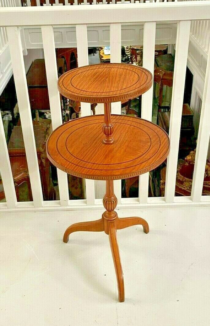2 tier satinwood cake stand