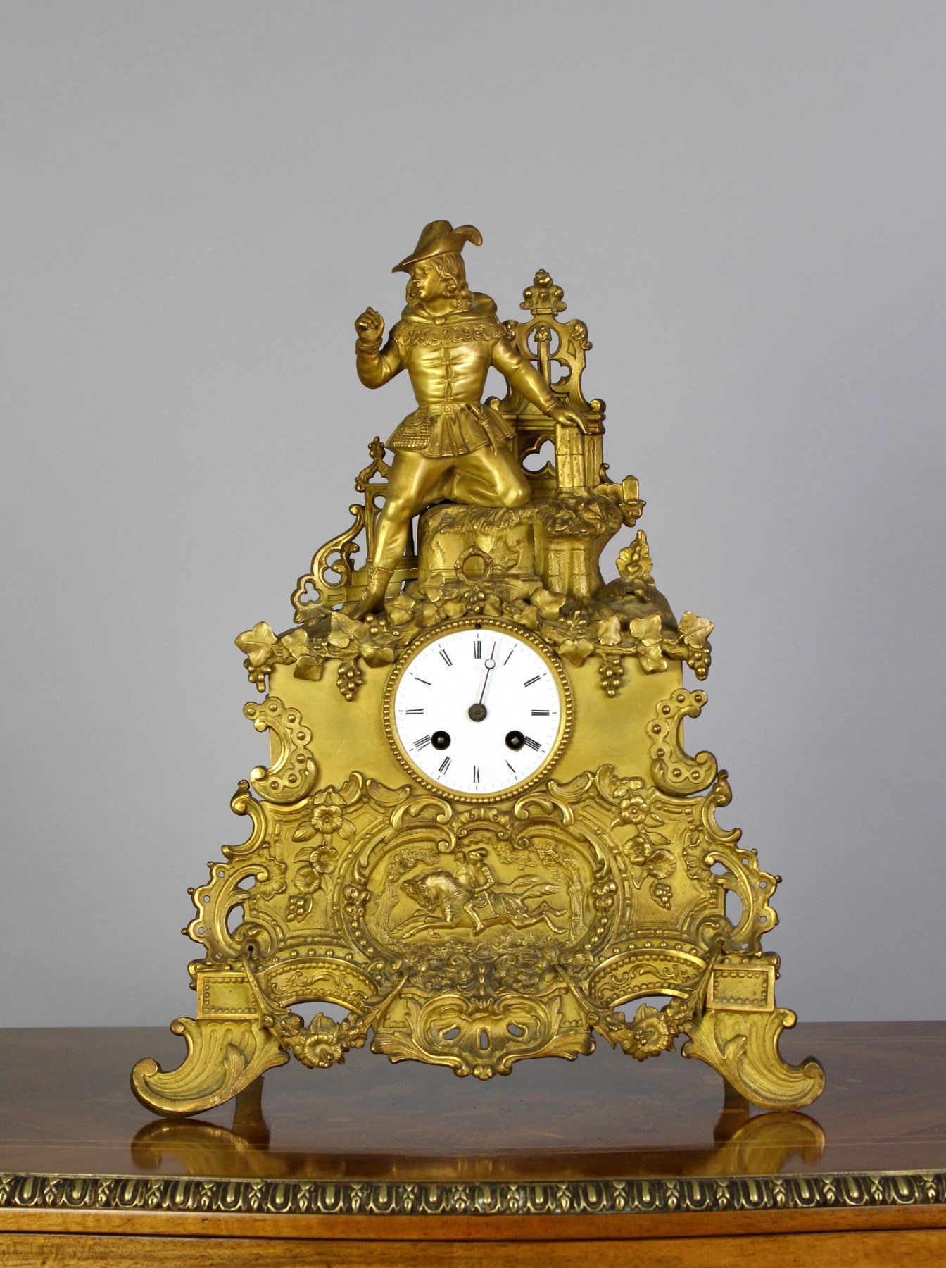 french gilt bronze mantle clock