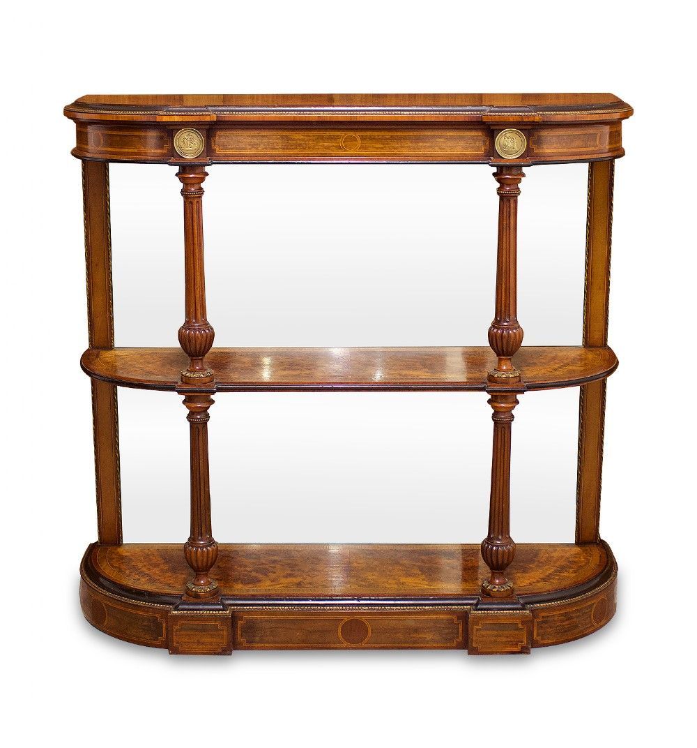 burr walnut side cabinet two plaques