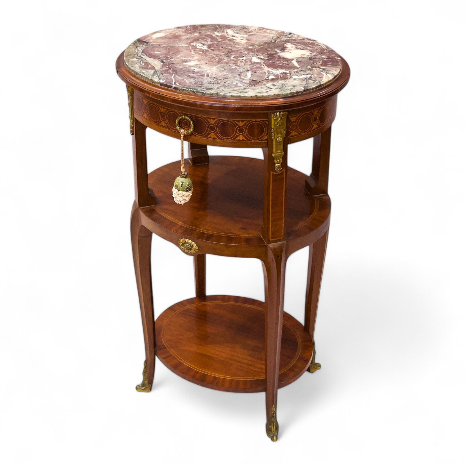 antique marble top bedside side table