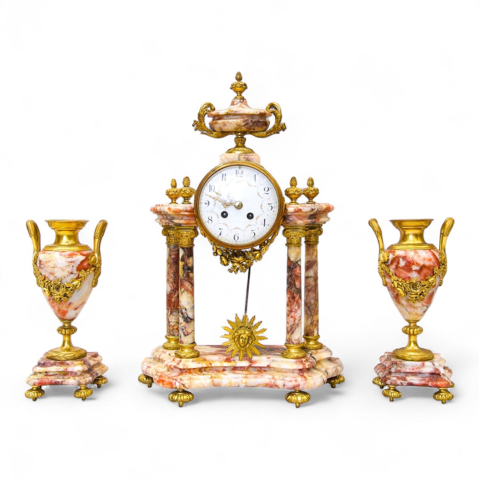 antique marble clock set