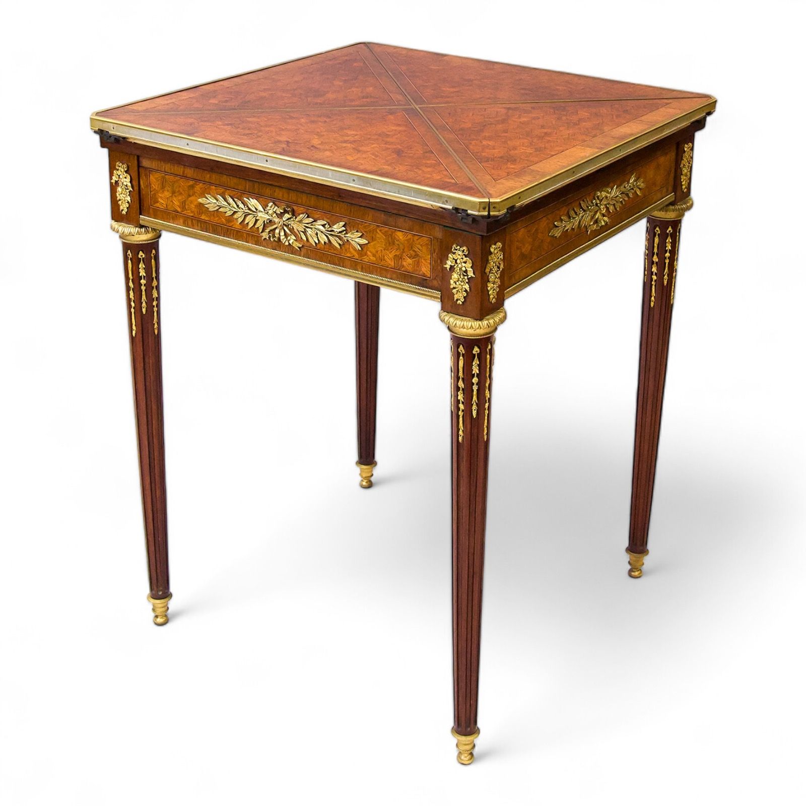 french mahogany parquetry inlaid games table