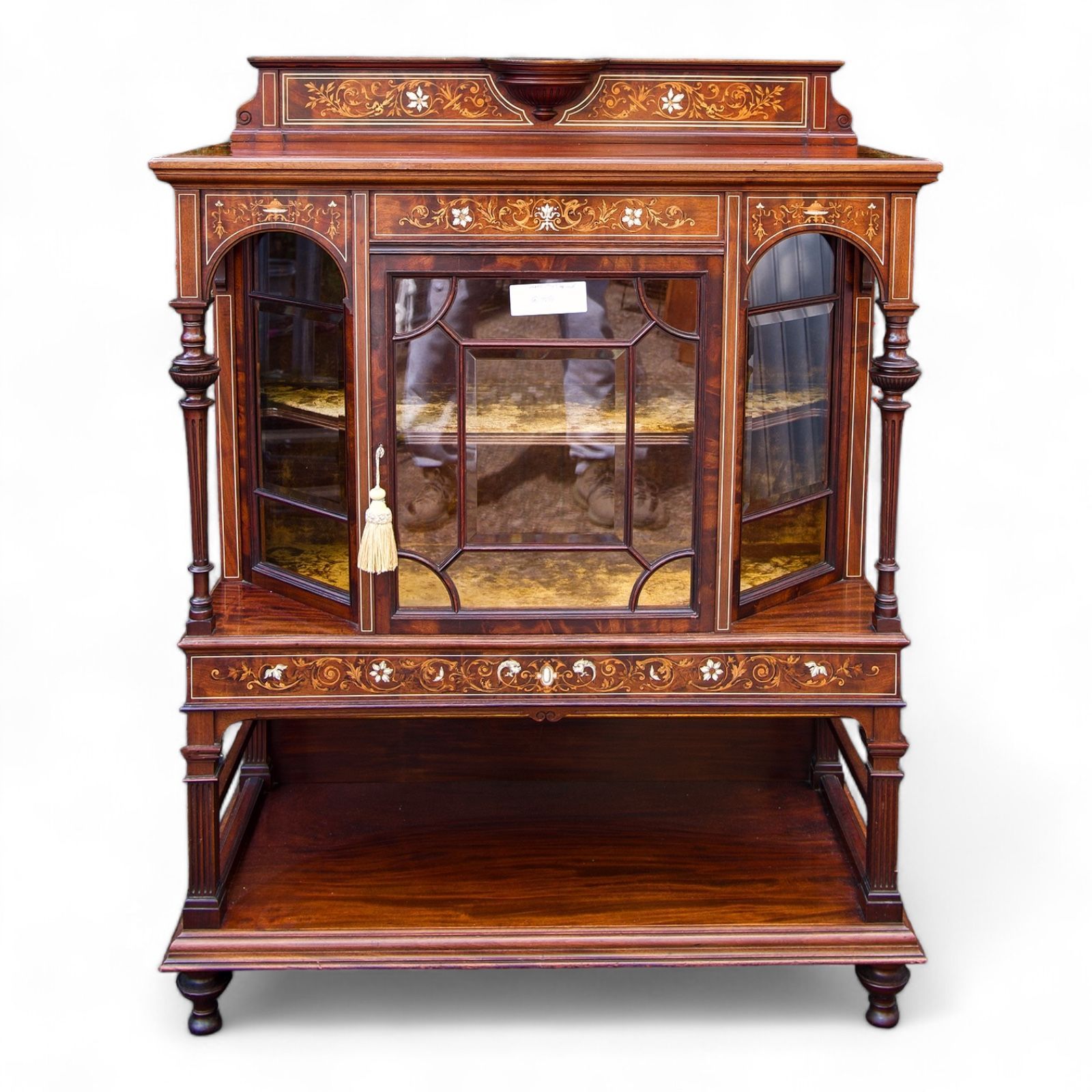 antique rosewood inlaid cabinet