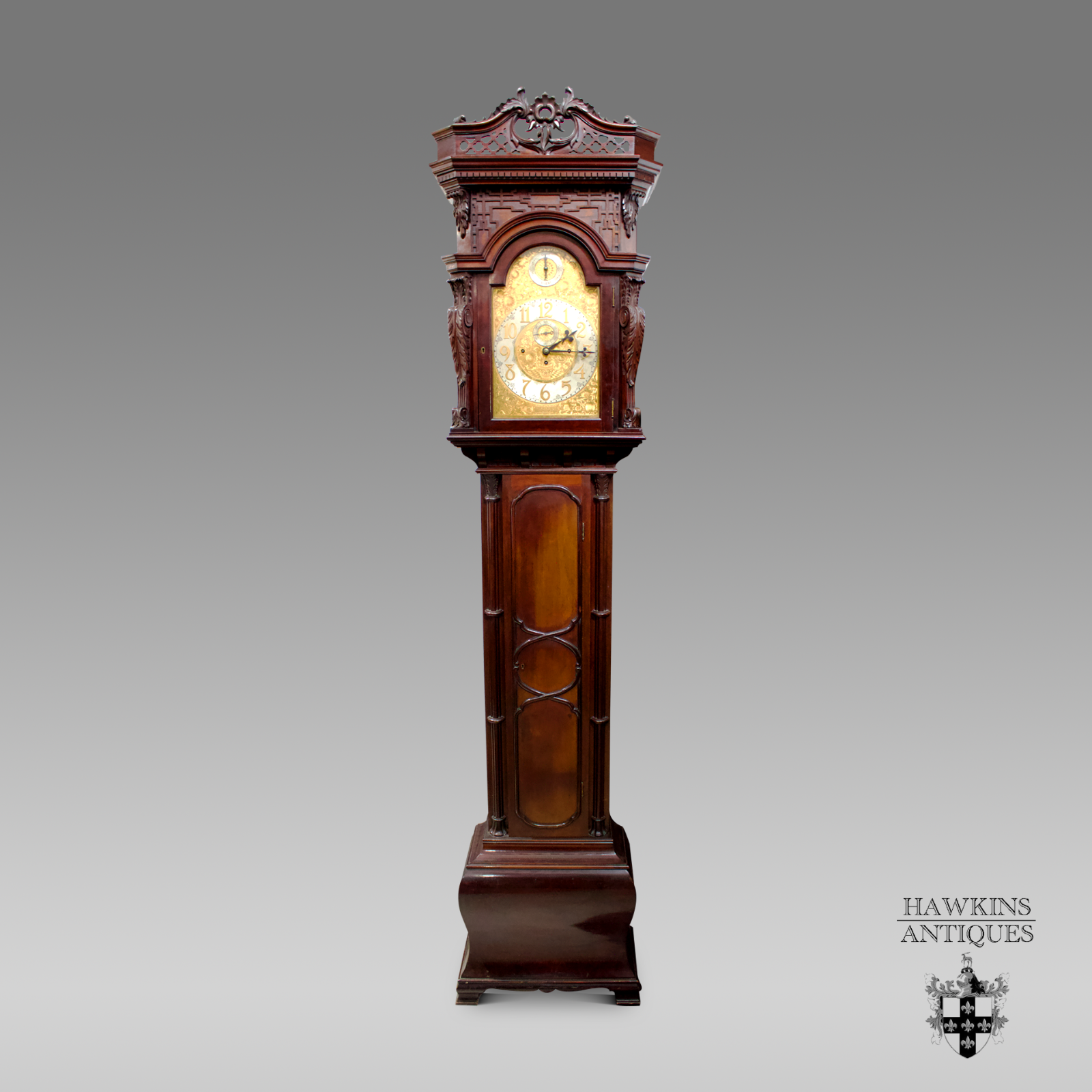 carved grandfather clock maple & co