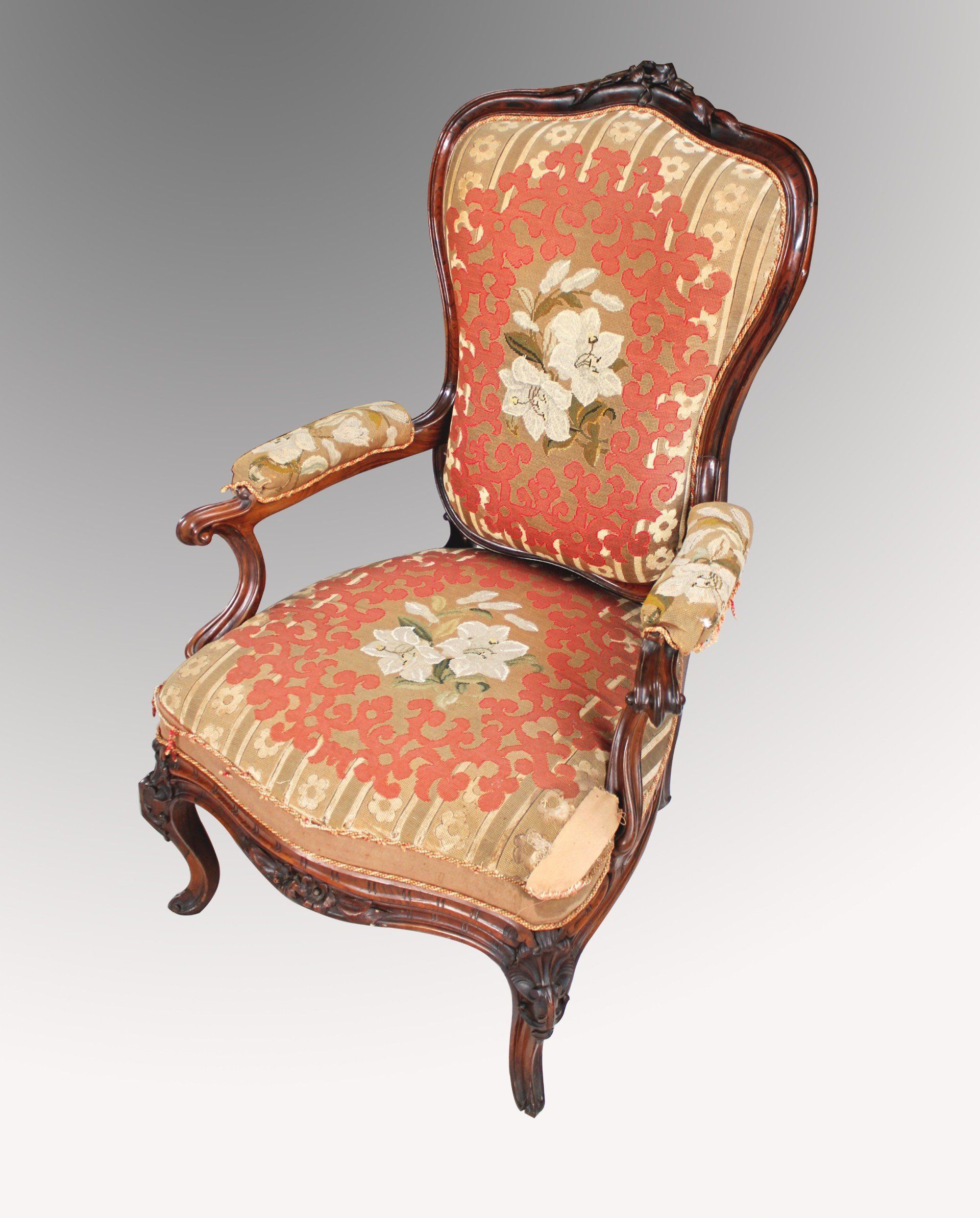 carved rosewood armchair