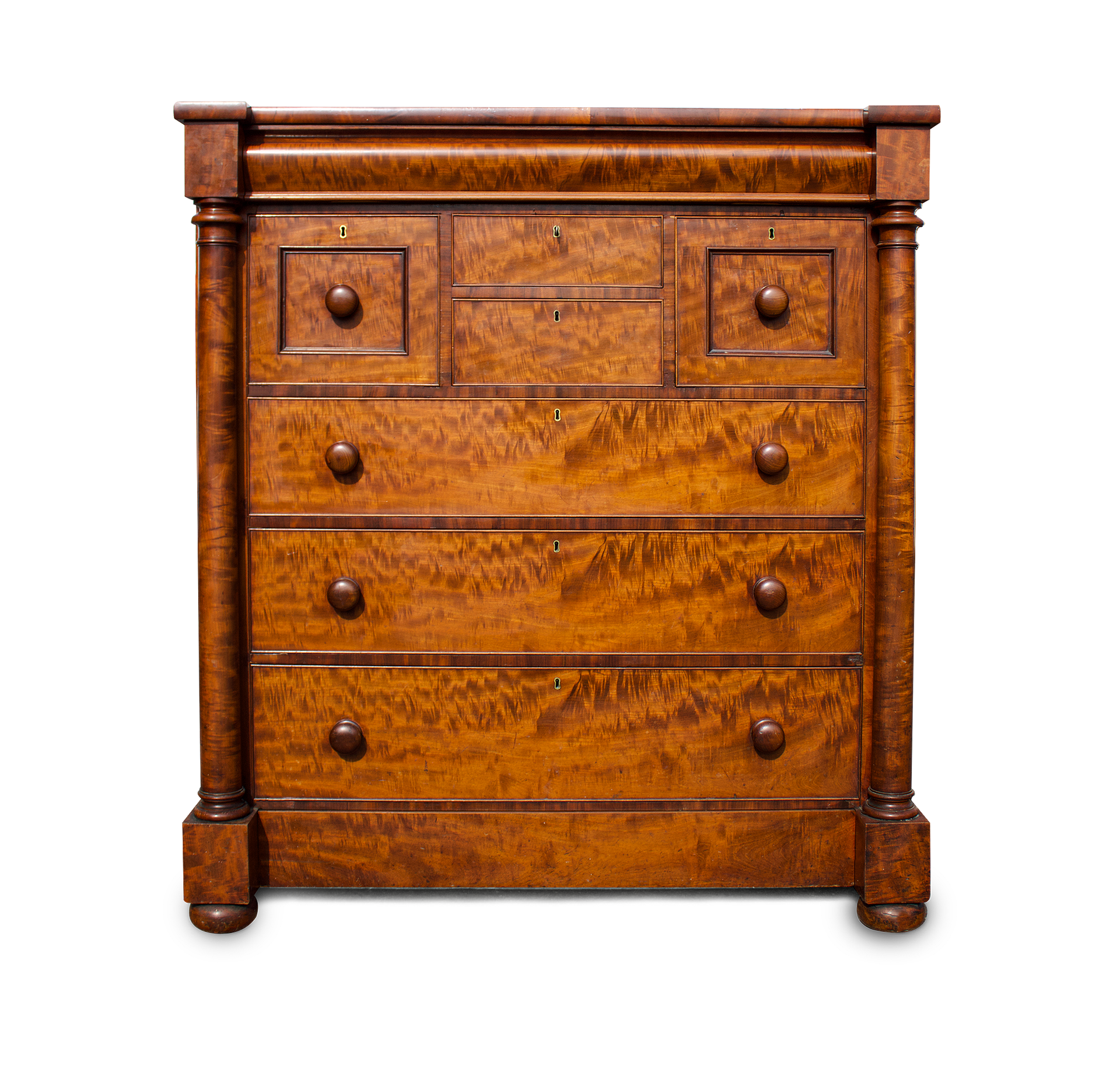 victorian flamed mahogany scotch chest of drawers