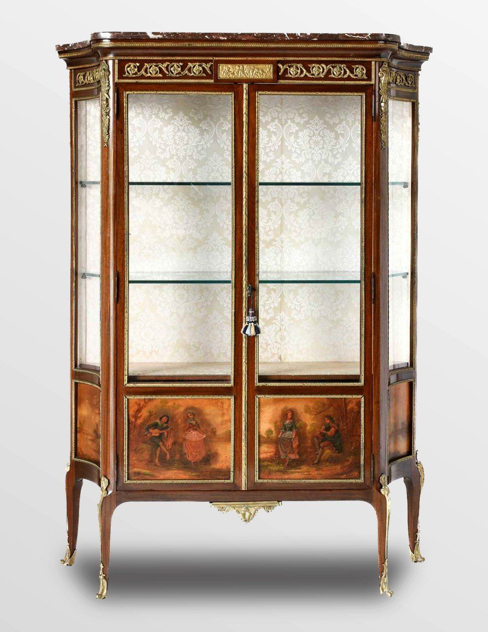 french marble vernis martin cabinet