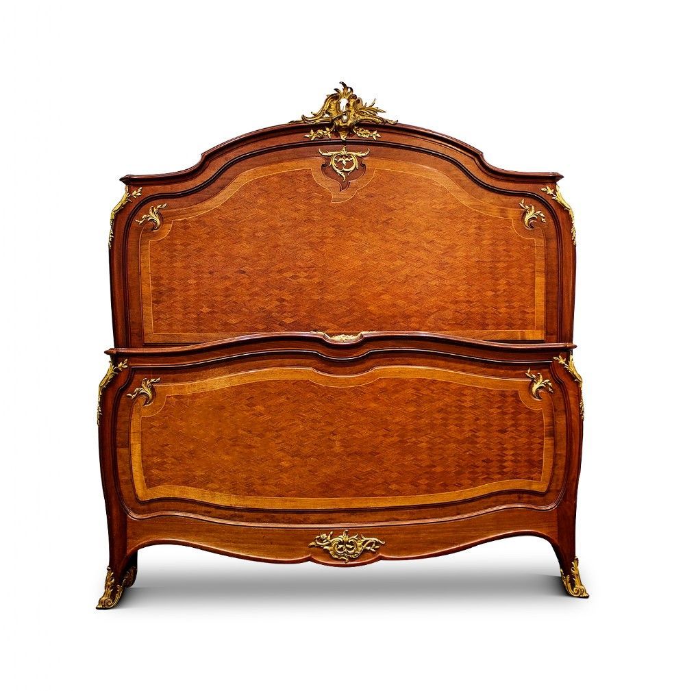 french kingwood parquetry ormolu mounted bed
