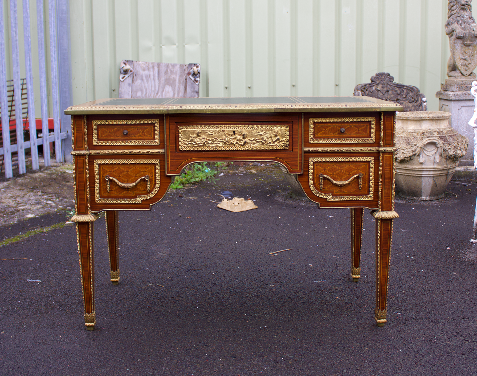 french kingwood parquetry ormolu mount desk