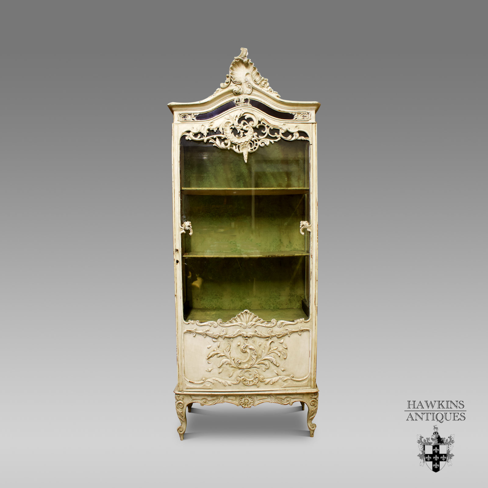 french painted display cabinet
