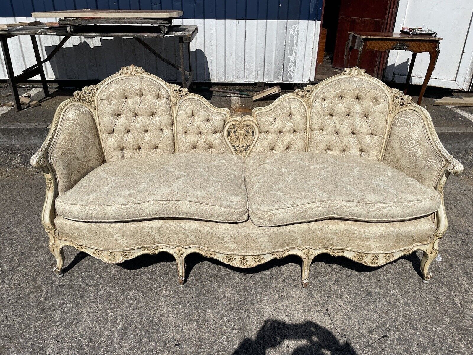 french painted settee