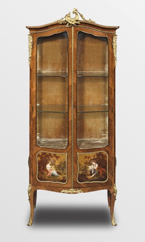 kingwood ormolu mounted vernis martin vitrine cabinet