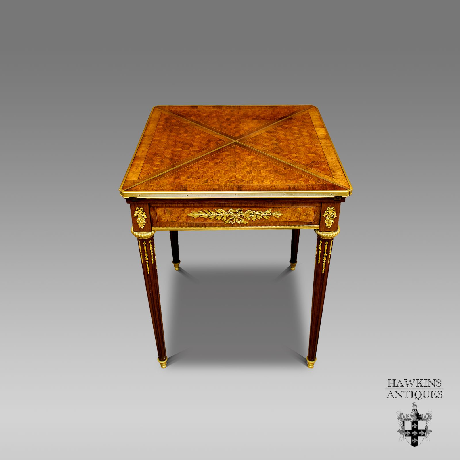 french mahogany parquetry inlaid games table