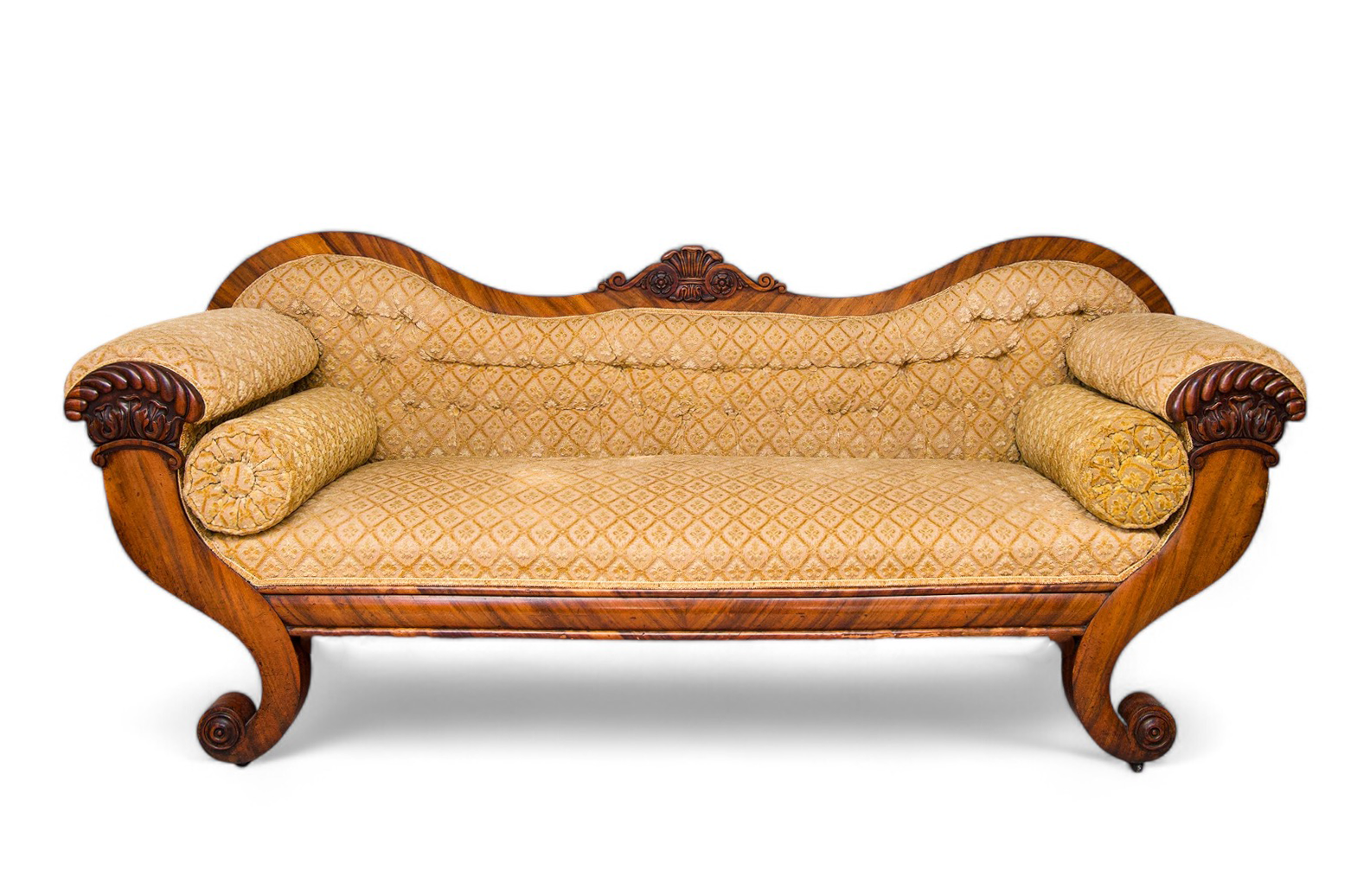 Antique Settee Beautiful Victorian Rosewood Upholstered Sofa Chaise