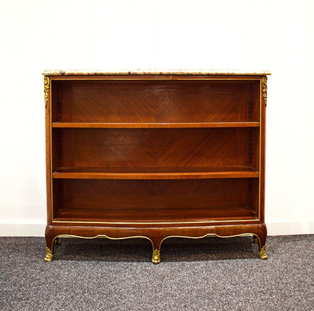A Marble Top Open Bookcase