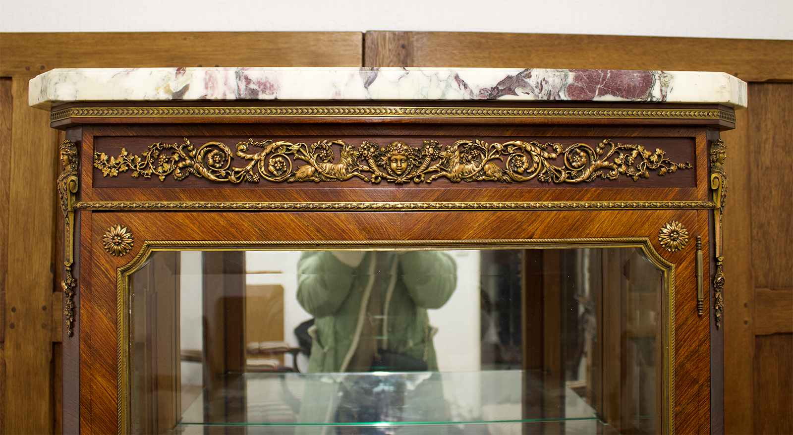 marble top kingwood cabinet