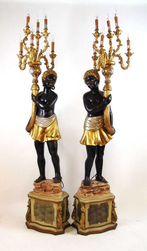 pair of blackamoors candelabra