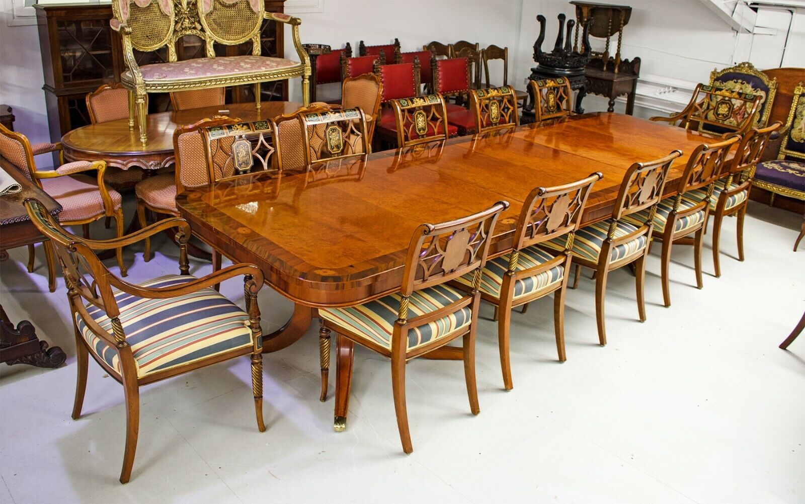 regency style dining table 12 chairs