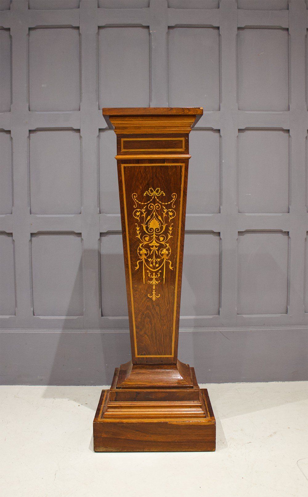 rosewood marquetry inlaid pedestal stand