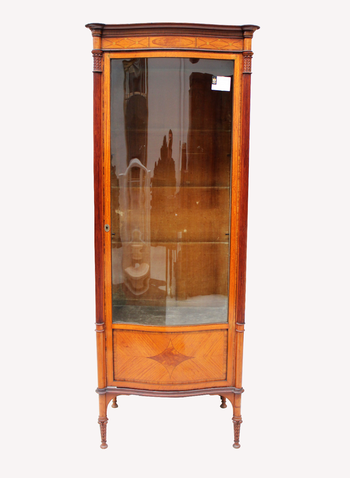 satinwood display cabinet