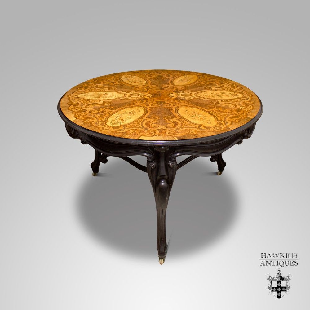 satinwood ebony marquetry centre table