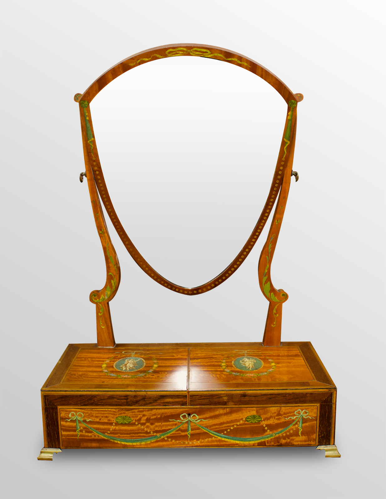 satinwood painted dressing table mirror
