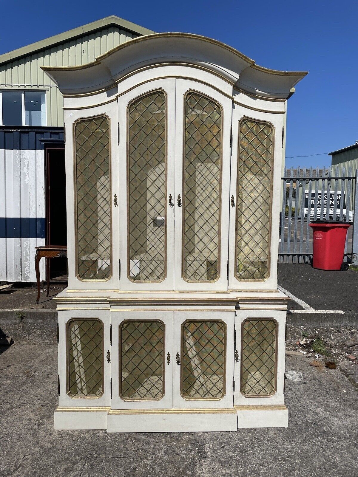 french painted vintage bookcase