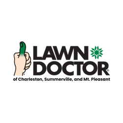 Lawn Doctor logo with a hand giving a thumbs up with a green thumb, plus text identifying locations in South Carolina.