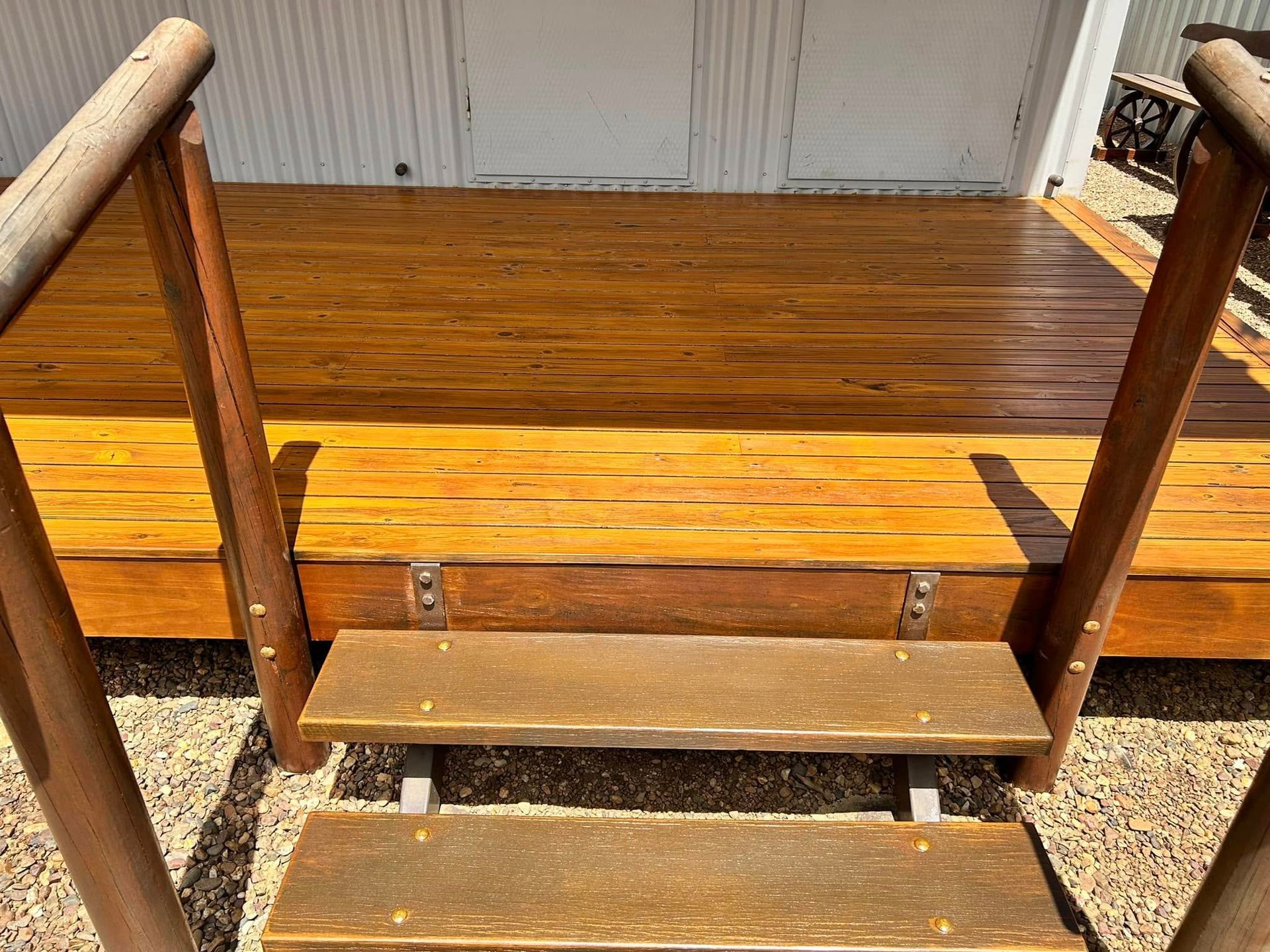 Wooden Deck With Steps And Handrails — Scott Johnston Floor Sanding in Port Douglas, QLD