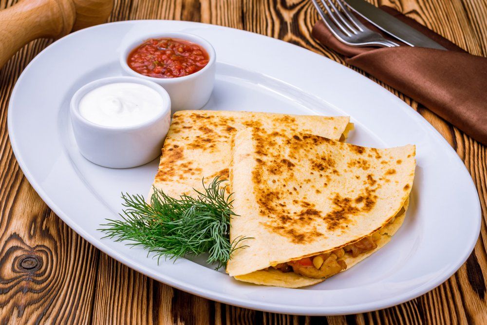 Quesadilla with Chicken and Sauce — Painesville, OH — Hellriegel’s Inn
