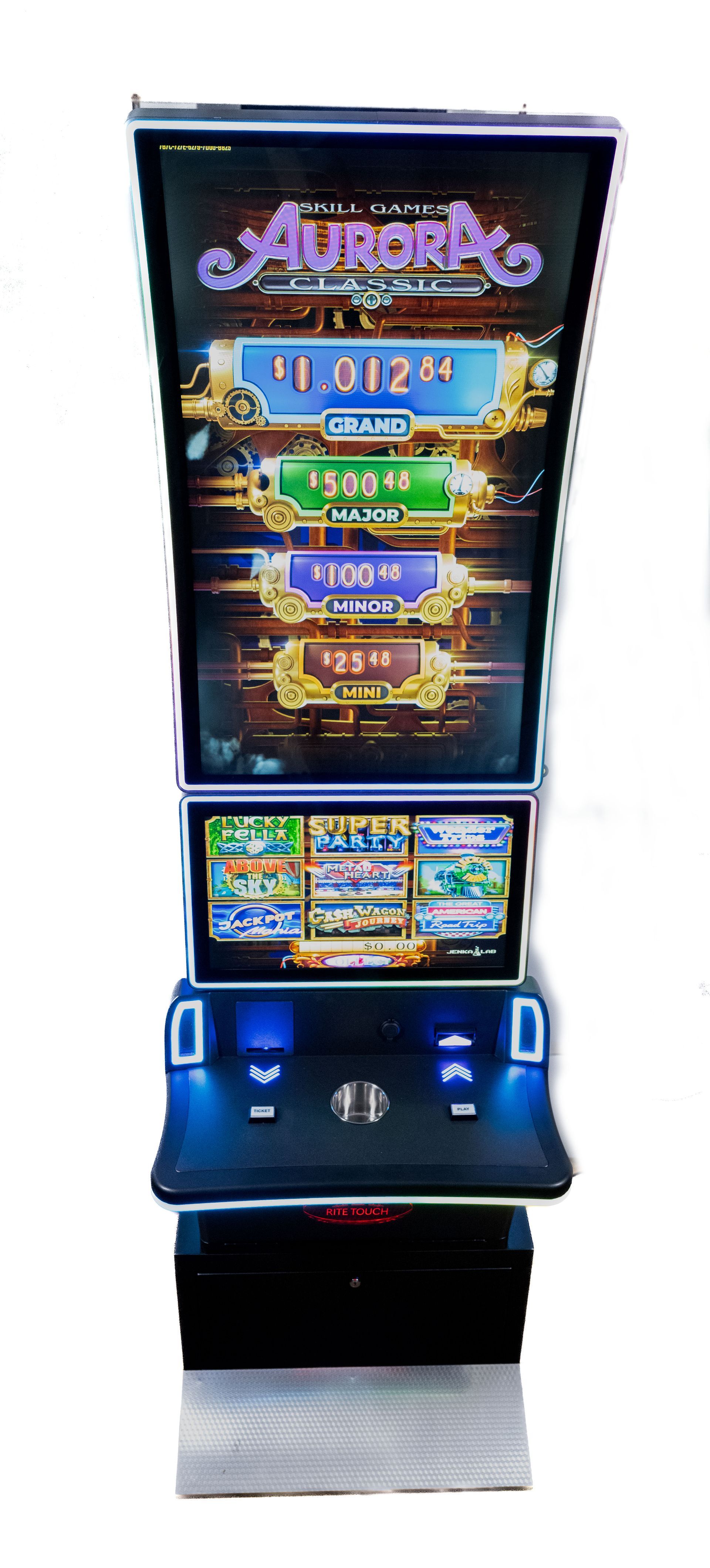 A slot machine labeled