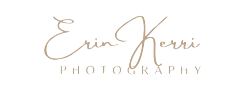 The logo for erin kerri photography is a handwritten logo on a white background.