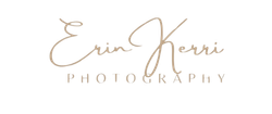 The logo for erin kerri photography is a handwritten logo on a white background.