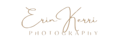 The logo for erin kerri photography is a handwritten logo on a white background.
