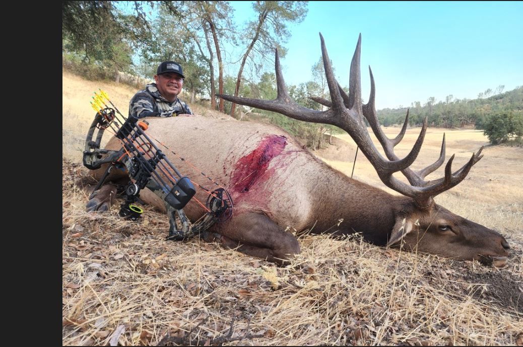 Hunter with Tule elk bull taken on fully guided California hunt