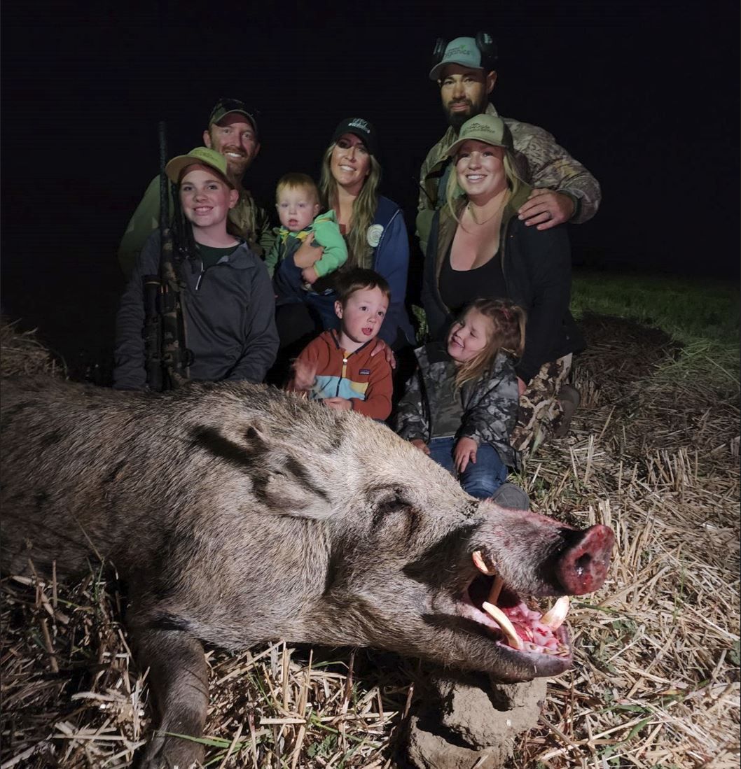Sam McGuire, Colby Williams, Family hog hunt