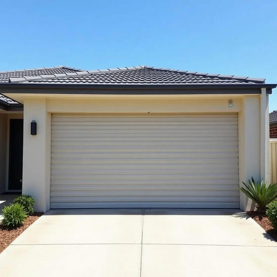 aussie render home with garage door