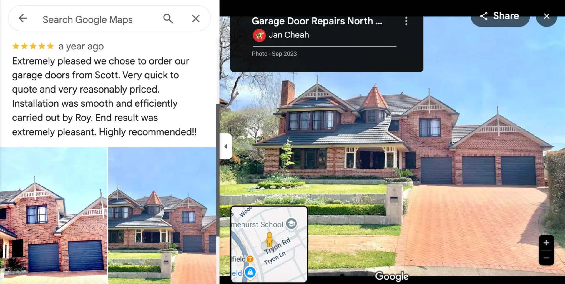 A picture of a house on google maps