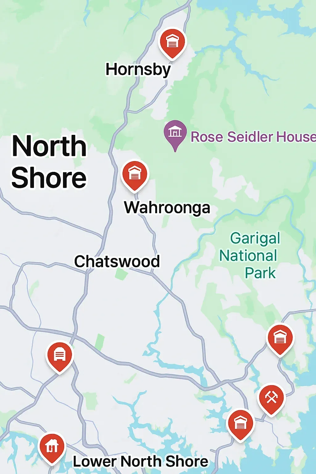 Garage Door Service Area – North Shore