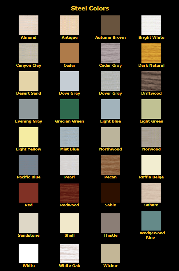 Steel Colors Palette | Eldorado, WI | Karst Builders, Inc.