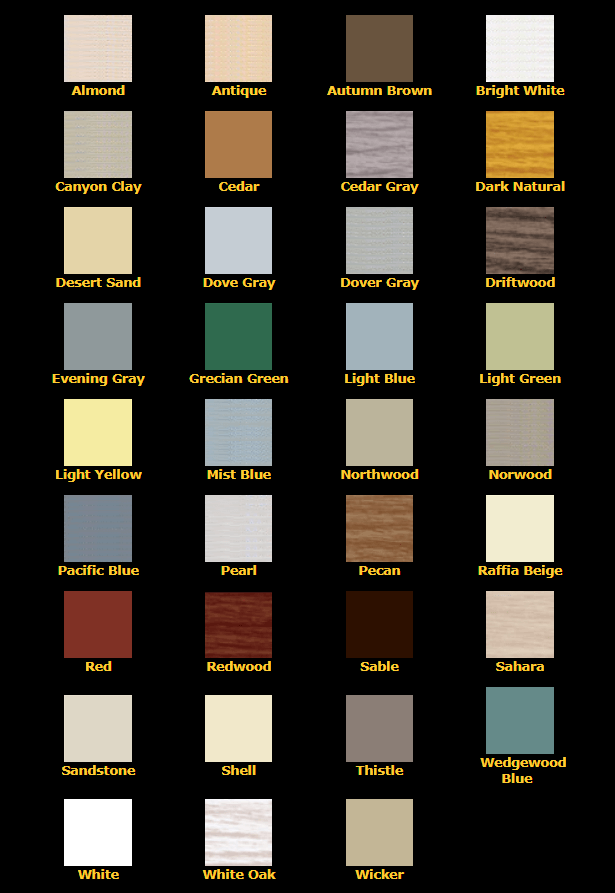 Available Color Selections - Eldorado, WI - Karst Builders, Inc.
