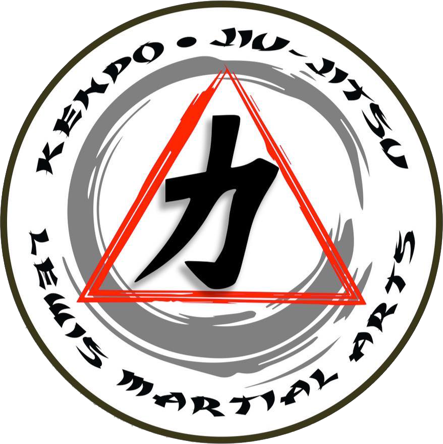 A logo for kenpo lewis martial arts with a triangle in the center