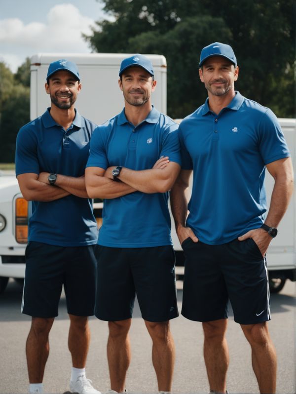 Three men standing next to each other with their arms crossed