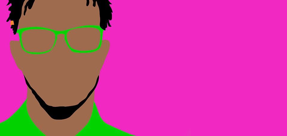 A stylized graphic of a young man using contemporary colors taken from our opioid awareness campaign in Florida.