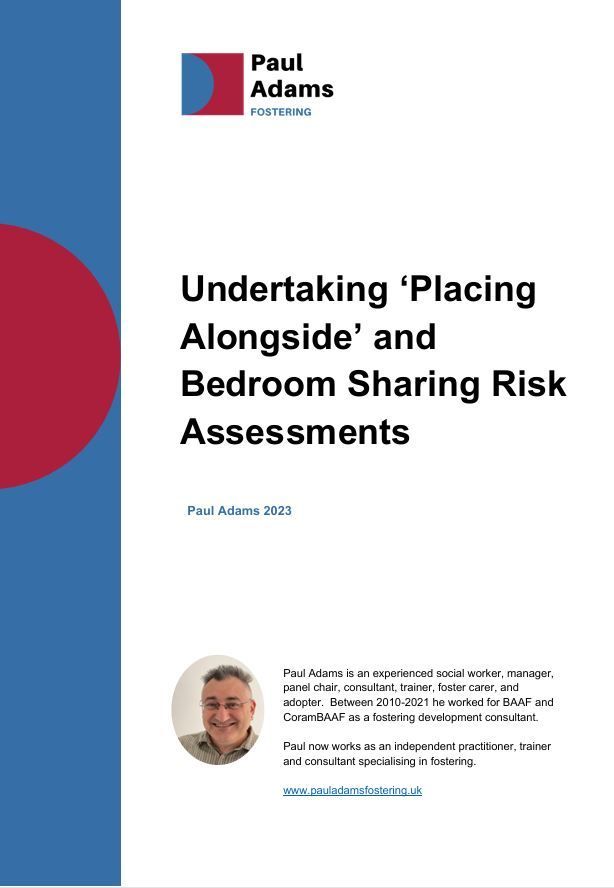 Undertaking ‘placing alongside’ and bedroom sharing risk assessments cover