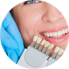 Woman Whitening her teeth — Dental Care in Fresno, CA