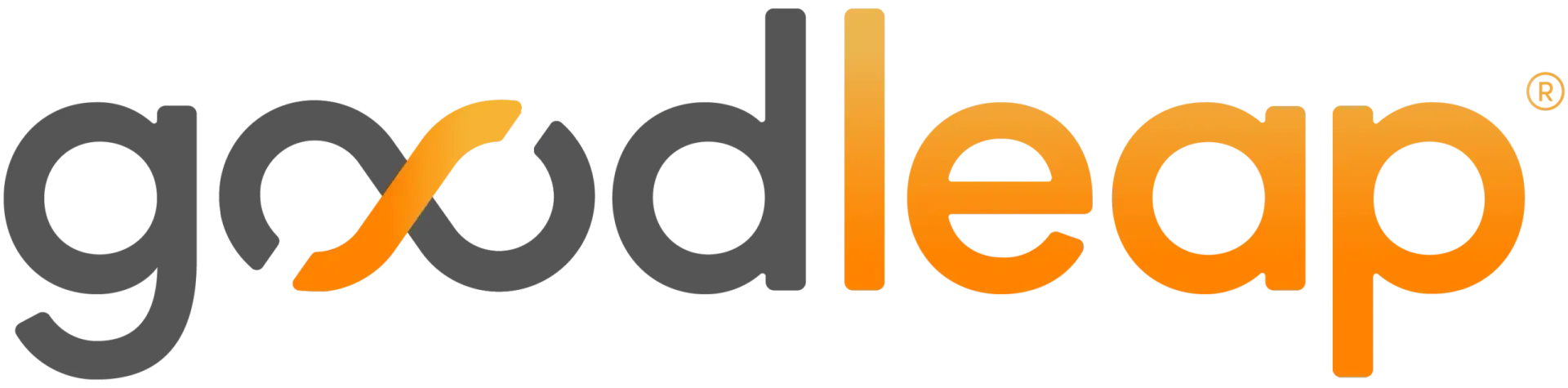GoodLeap logo with intertwined orange and grey letters.