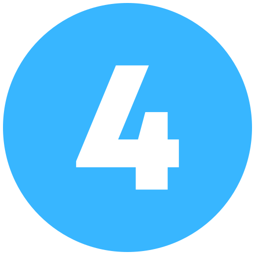 White number 4 inside a light blue circle.
