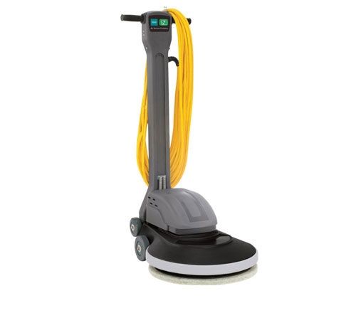 A vacuum cleaner with a yellow cord attached to it